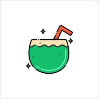 A green drink with a straw and a straw vector
