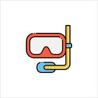 A diving mask and snorkel icon vector
