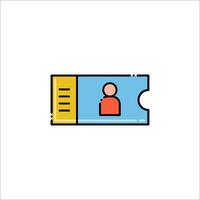 A ticket icon with a person inside vector