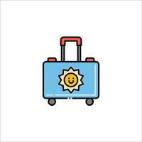 A suitcase with a sun on it and a smile vector