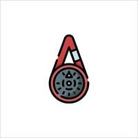 A red and black pen with a red cap vector