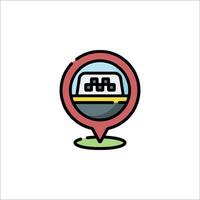 A map marker with a building in the center vector