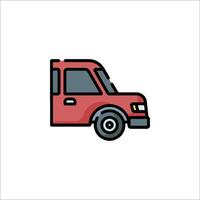A red van icon on a white background vector