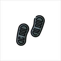 Two black shoes with the word go written on them vector