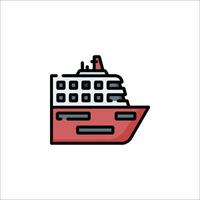 A red and white ship icon on a white background vector