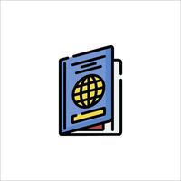 A passport and globe icon on a white background vector