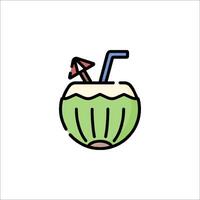 Coconut drink icon illustration vector