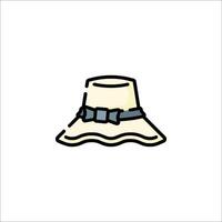 A hat with a bow on it is shown in a line drawing vector