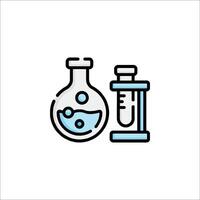 A laboratory flask and test tube icon vector