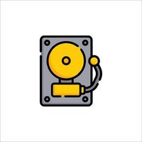A yellow disk with a yellow button on it vector