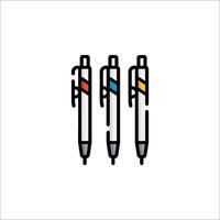 Three pens with different colors on them vector