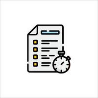 A checklist with a clock icon vector