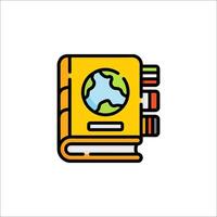A book with a globe inside it on a white background vector