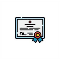A certificate with a ribbon on it vector