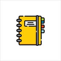 A yellow notebook icon on a white background vector