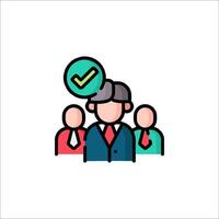 A group of people with a check mark on their head vector
