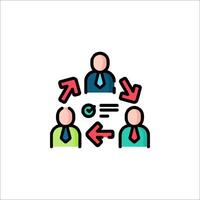 A group of people with arrows pointing to them vector
