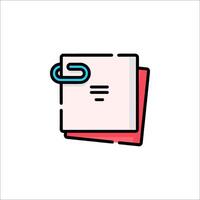 A folder icon with a paper clip on it vector