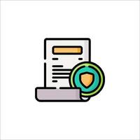 A document with a shield icon vector