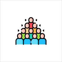 People in a pyramid icon illustration vector