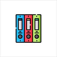 Colorful file folders icon on white background vector