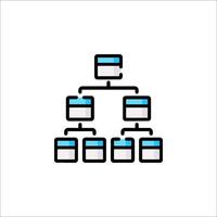 A simple icon of a tree with several boxes vector