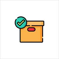 A box with a tick mark on it vector