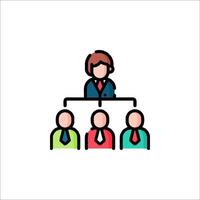 Business people in a hierarchy line icon vector