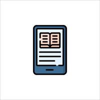 A tablet with an open book icon vector