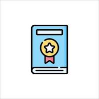 A book with a star and ribbon icon vector