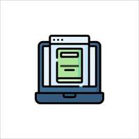 A laptop with a document on it vector