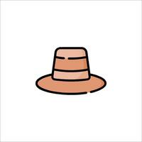 A hat icon in a flat style vector