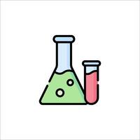 A laboratory flask and test tube icon vector