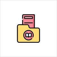 A folder icon with a book inside vector