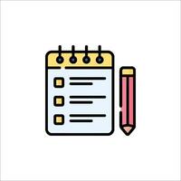 A checklist and pencil icon on a white background vector