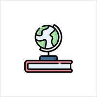 A globe on top of a book icon vector