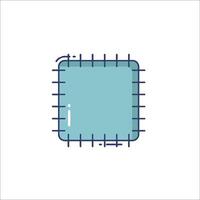A square with a blue background and a line vector