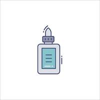 A bottle of medicine with a pen in it vector
