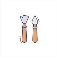 Two tools with a paintbrush on top of them vector