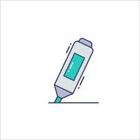 A pen with a blue and green tip on it vector