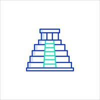 Maya pyramid icon line icon vector