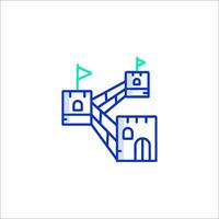 A castle with a flag on top of it vector
