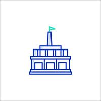 A building with a flag on top vector