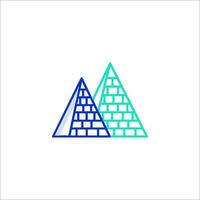 A logo for a pyramid with two triangles vector