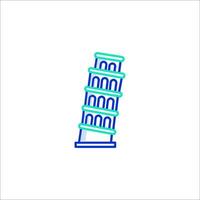 The leaning tower of pisa icon vector