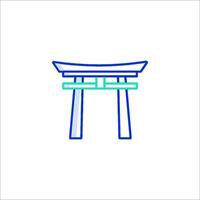 Japanese tori gate line icon vector