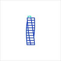 A blue building with a blue line on it vector