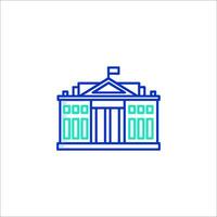 The white house, with a blue line icon vector