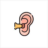 An ear with a microphone icon on a white background vector