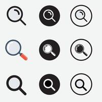 Set Search Icon illustration, magnifying glass symbol, search icon clip art , zoom in and zoom out symbol, Magnifying glass sign isolated vector